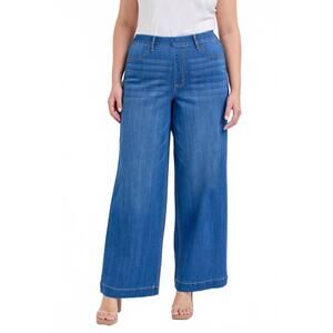 NEW CELLO high rise pull-on wide leg jeans - plus in medium blue